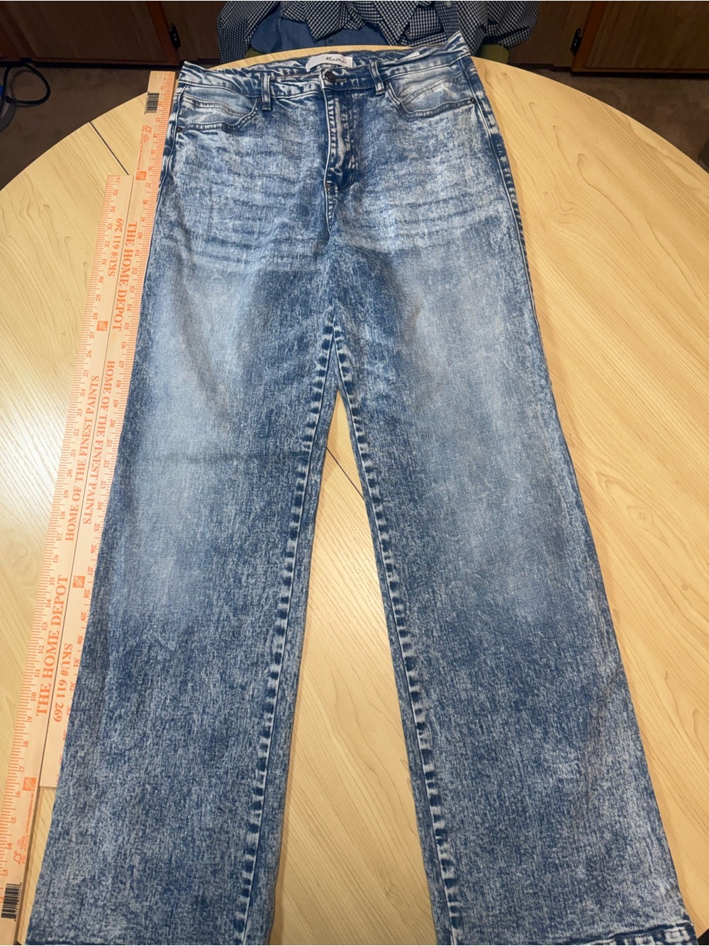 KanCan Women’s Jeans Size 11/29 Acid Wash High Rise Wide Leg Straight Denim